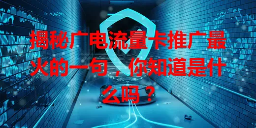 揭秘广电流量卡推广最火的一句，你知道是什么吗？