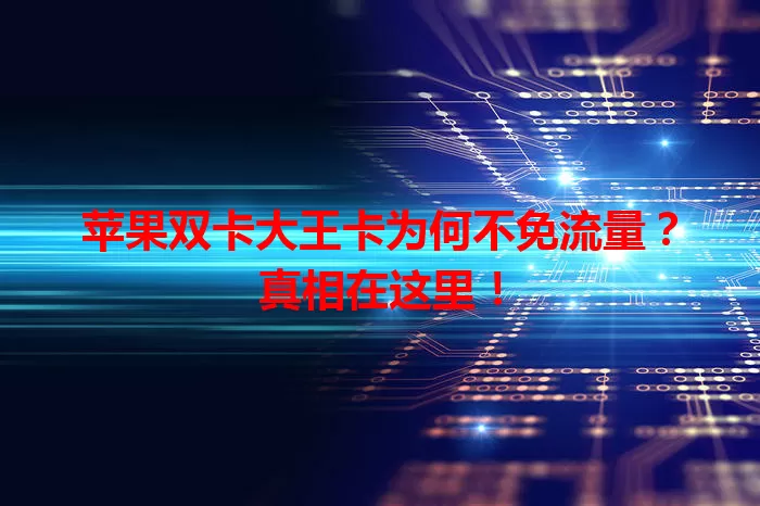 苹果双卡大王卡为何不免流量？真相在这里！