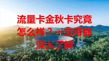 流量卡金秋卡究竟怎么样？一文带你深入了解