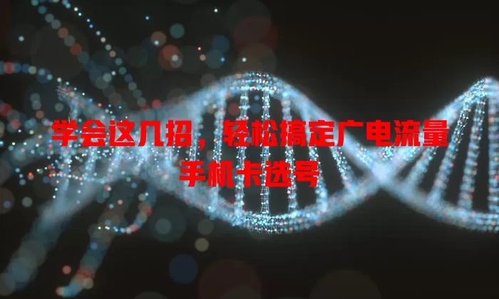学会这几招，轻松搞定广电流量手机卡选号