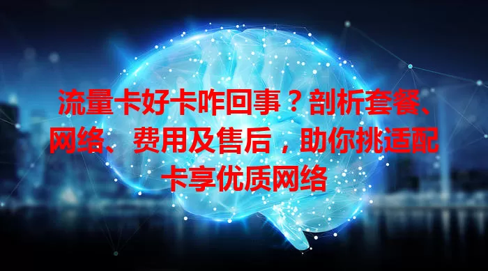 流量卡好卡咋回事？剖析套餐、网络、费用及售后，助你挑适配卡享优质网络
