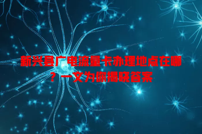 新兴县广电流量卡办理地点在哪？一文为你揭晓答案