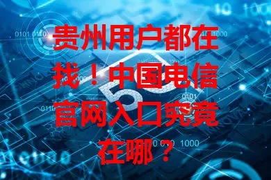 贵州用户都在找！中国电信官网入口究竟在哪？