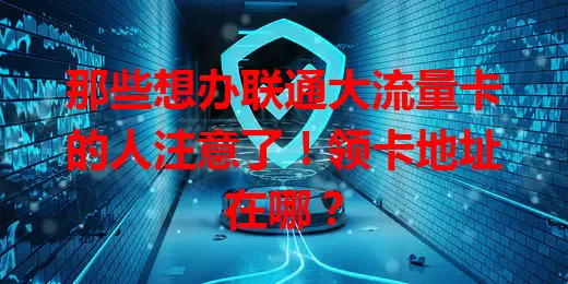 那些想办联通大流量卡的人注意了！领卡地址在哪？