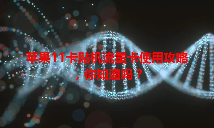 苹果11卡贴机流量卡使用攻略，你知道吗？