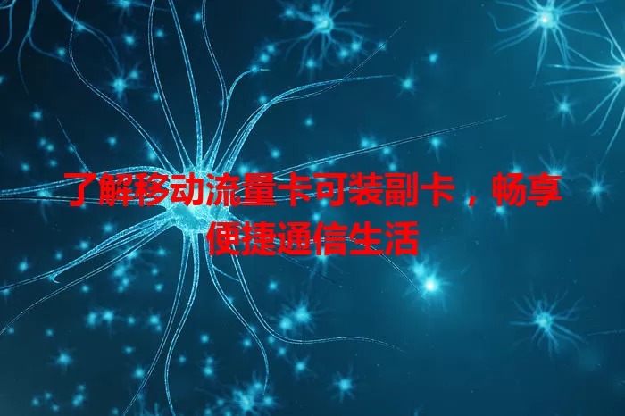 了解移动流量卡可装副卡，畅享便捷通信生活