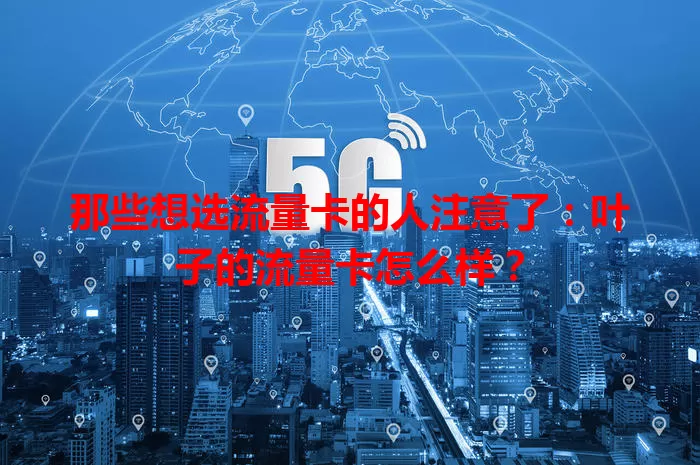 那些想选流量卡的人注意了：叶子的流量卡怎么样？