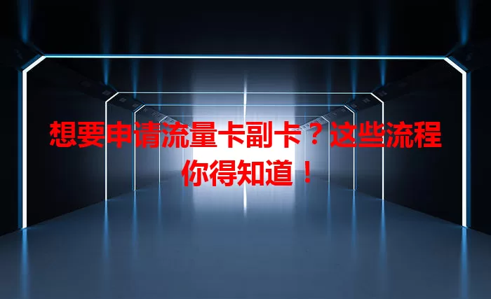 想要申请流量卡副卡？这些流程你得知道！