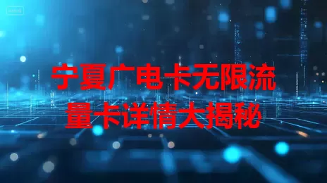 宁夏广电卡无限流量卡详情大揭秘