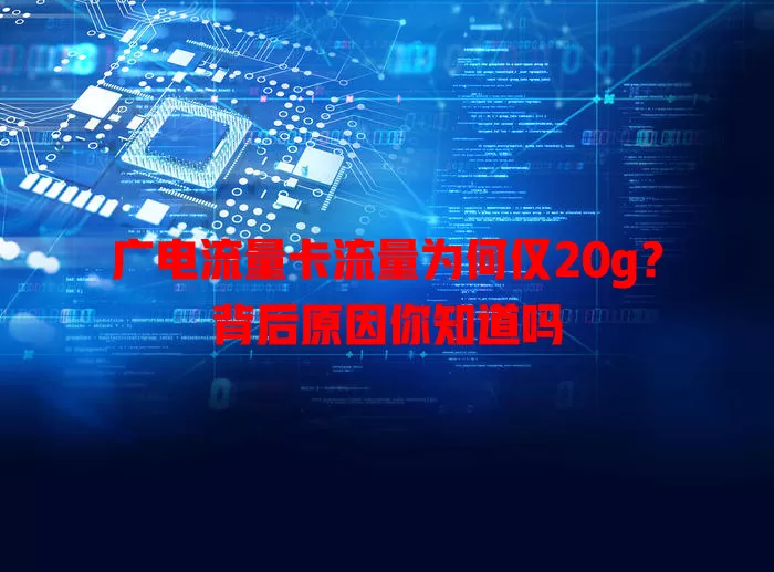 广电流量卡流量为何仅20g？背后原因你知道吗