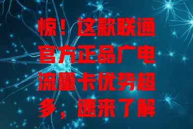 惊！这款联通官方正品广电流量卡优势超多，速来了解

在数字化时代，流量至关重要，此款广电流量卡依托联通网络，有丰富套餐、实惠价格、简便办理流程，质量售后有保障，能解决流量烦恼，带来全新体验 。