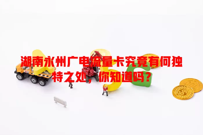 湖南永州广电流量卡究竟有何独特之处，你知道吗？