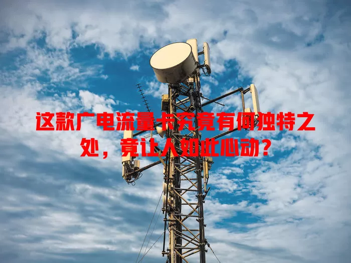 这款广电流量卡究竟有何独特之处，竟让人如此心动？