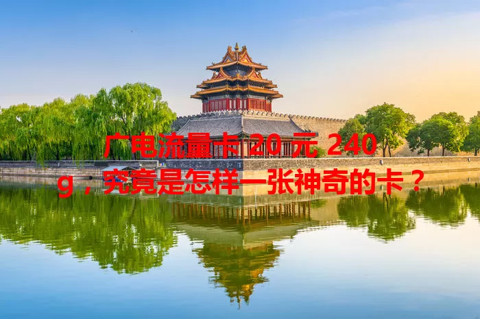 广电流量卡 20 元 240g，究竟是怎样一张神奇的卡？