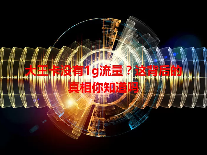 大王卡没有1g流量？这背后的真相你知道吗