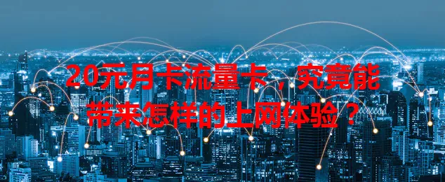 20元月卡流量卡，究竟能带来怎样的上网体验？