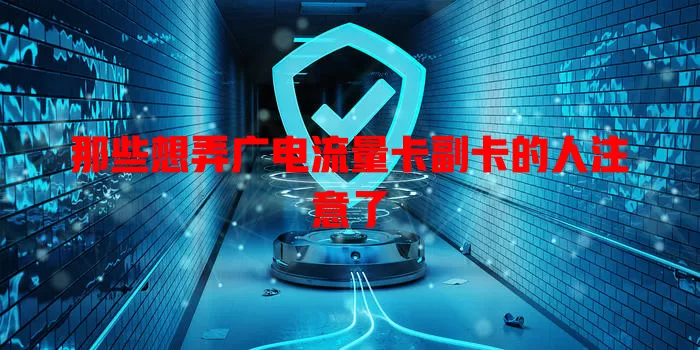 那些想弄广电流量卡副卡的人注意了