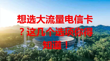 想选大流量电信卡？这几个选项你得知道！