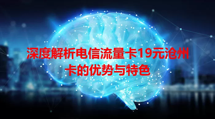深度解析电信流量卡19元沧州卡的优势与特色