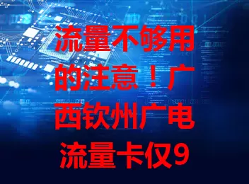 流量不够用的注意！广西钦州广电流量卡仅9元月租