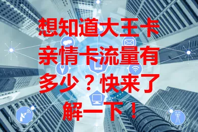 想知道大王卡亲情卡流量有多少？快来了解一下！