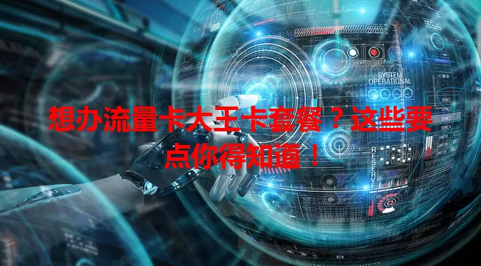 想办流量卡大王卡套餐？这些要点你得知道！