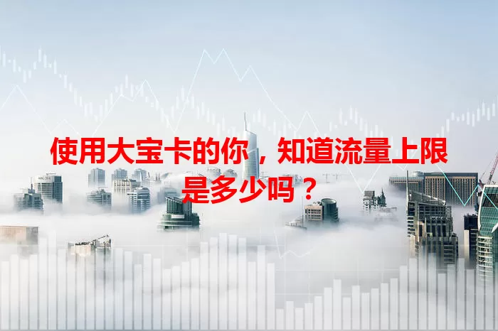 使用大宝卡的你，知道流量上限是多少吗？
