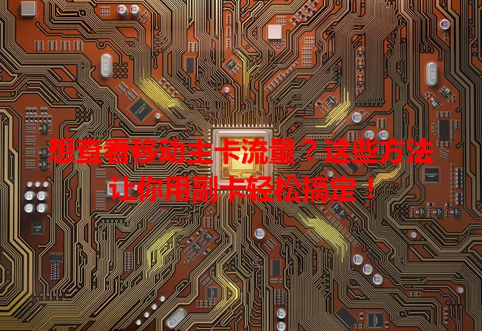 想查看移动主卡流量？这些方法让你用副卡轻松搞定！
