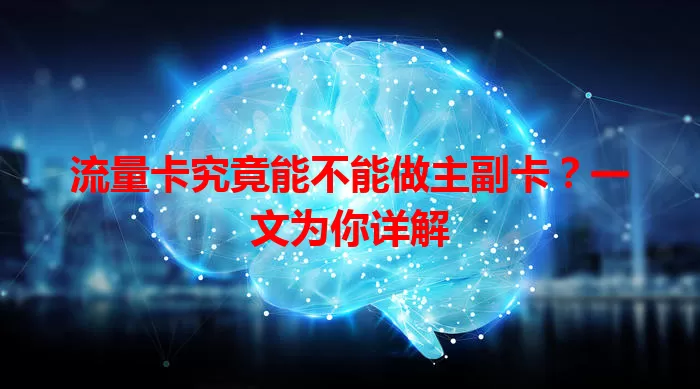 流量卡究竟能不能做主副卡？一文为你详解