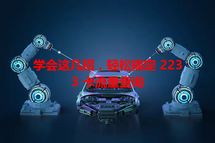 学会这几招，轻松搞定 2233 卡流量查询