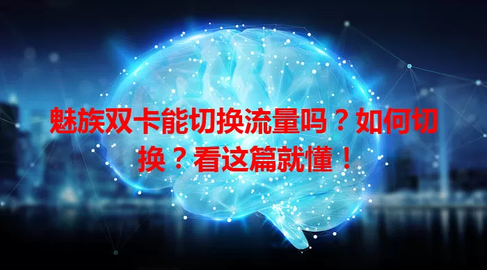 魅族双卡能切换流量吗？如何切换？看这篇就懂！