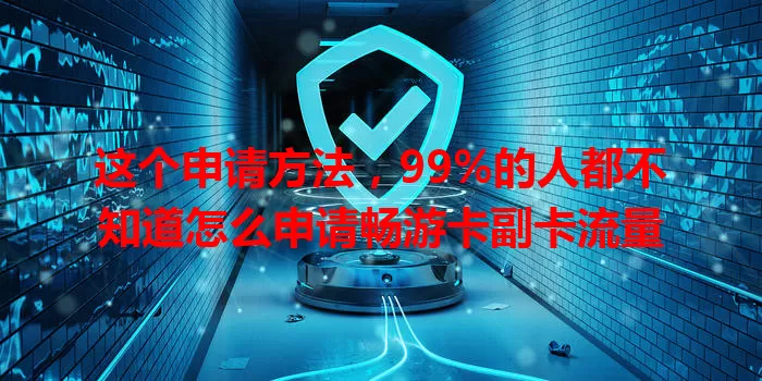 这个申请方法，99%的人都不知道怎么申请畅游卡副卡流量