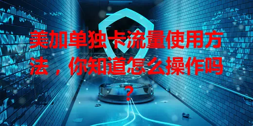 美加单独卡流量使用方法，你知道怎么操作吗？