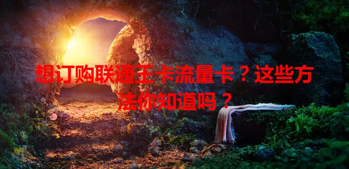 想订购联通王卡流量卡？这些方法你知道吗？