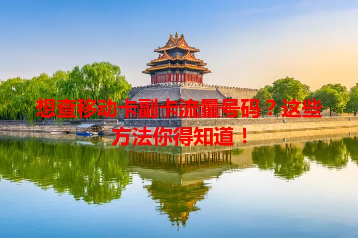 想查移动卡副卡流量号码？这些方法你得知道！