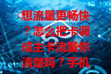 想流量更畅快？怎么把卡调成主卡流量你清楚吗？手机流量影响网络体验，设置主卡流量可高效用资源。不同手机设置入口不同，找到“默认上网”等选项选卡就行，还有手机支持智能切换，掌握方法灵活管流量，提升上网体验