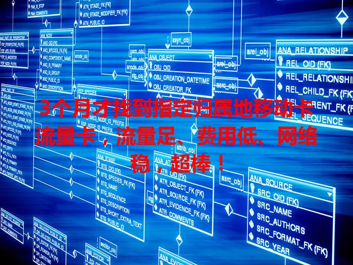3个月才找到指定归属地移动卡流量卡，流量足、费用低、网络稳，超棒！