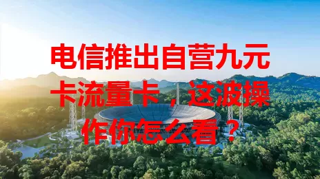 电信推出自营九元卡流量卡，这波操作你怎么看？