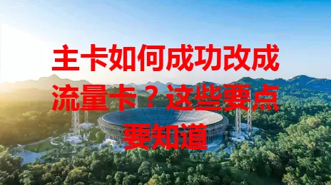 主卡如何成功改成流量卡？这些要点要知道