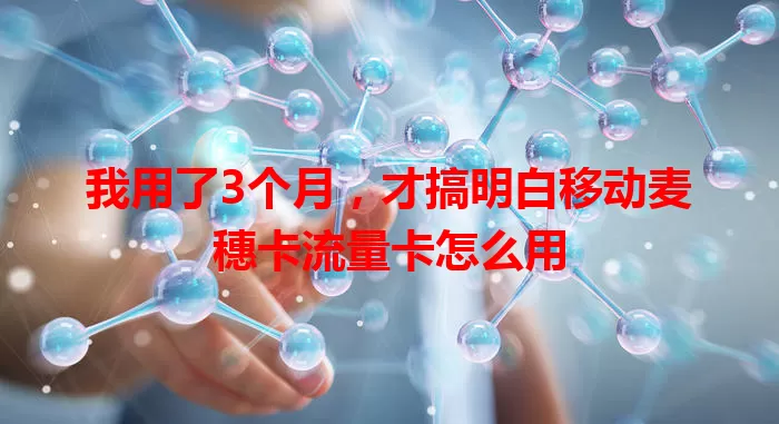 我用了3个月，才搞明白移动麦穗卡流量卡怎么用