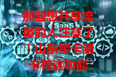 那些想共享流量的人注意了！山东星卡副卡有这功能