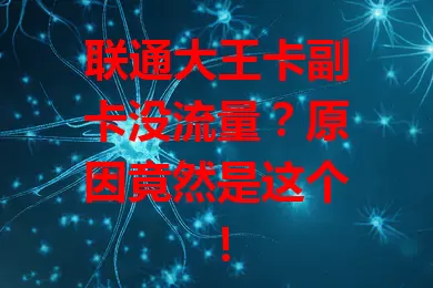 联通大王卡副卡没流量？原因竟然是这个！