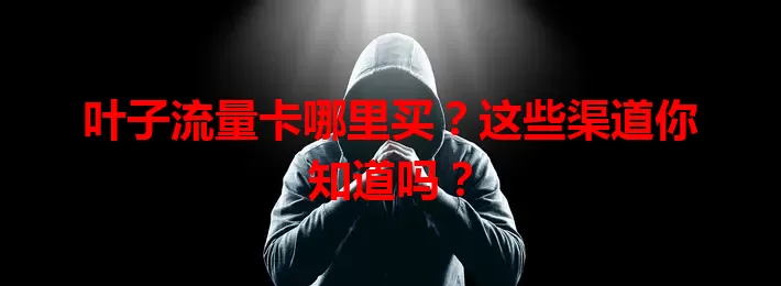 叶子流量卡哪里买？这些渠道你知道吗？