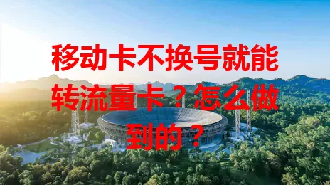 移动卡不换号就能转流量卡？怎么做到的？
