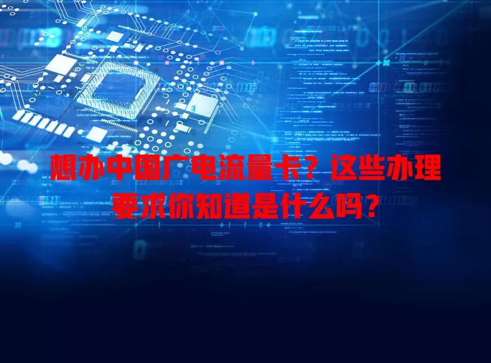 想办中国广电流量卡？这些办理要求你知道是什么吗？