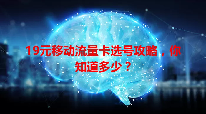 19元移动流量卡选号攻略，你知道多少？