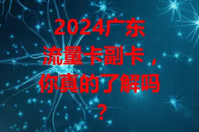 2024广东流量卡副卡，你真的了解吗？