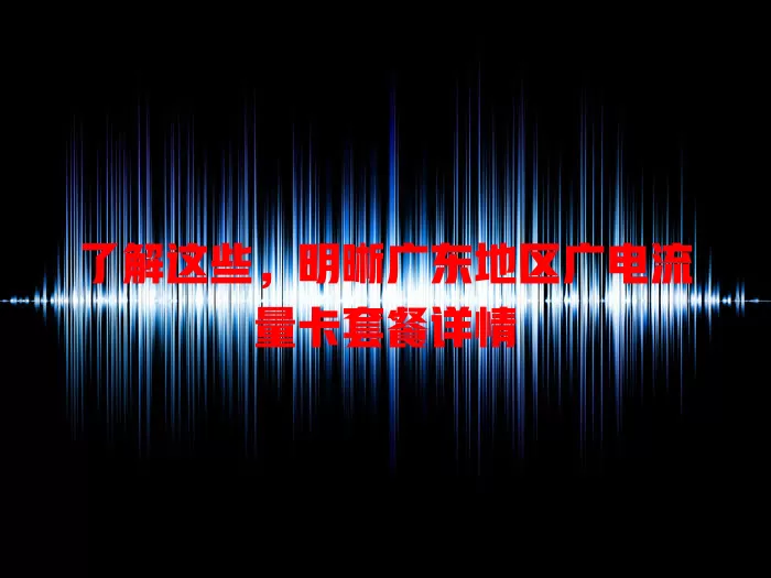 了解这些，明晰广东地区广电流量卡套餐详情