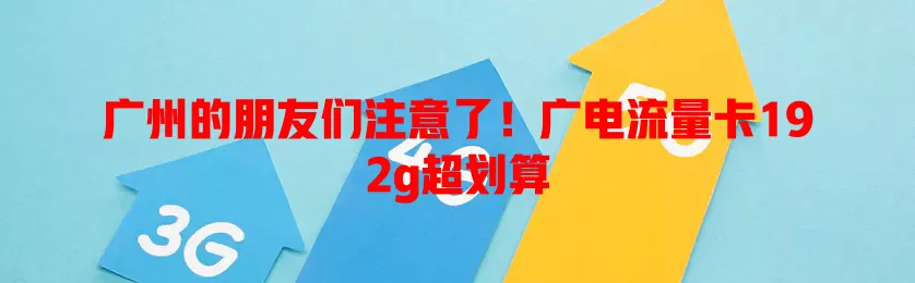 广州的朋友们注意了！广电流量卡192g超划算