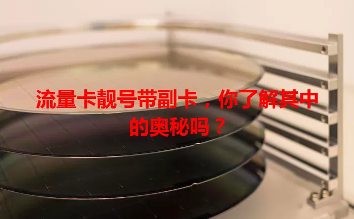 流量卡靓号带副卡，你了解其中的奥秘吗？